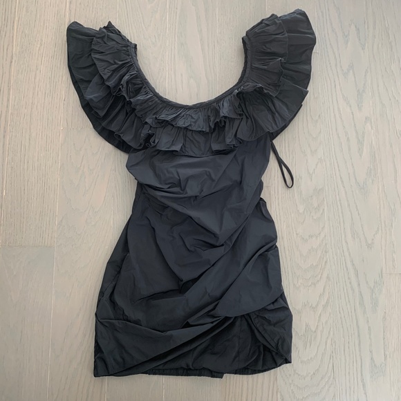 Alexis Black Asymmetrical One Shoulder Mini Dress - Picture 2 of 8